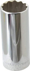 Blackhawk by Proto - 1/2" Drive, Deep Hand Socket - 12 Points, 3-3/32" OAL, Chrome Finish - Industrial Tool & Supply