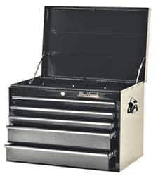 Blackhawk by Proto - 1 Compartment 5 Drawer Top Tool Chest - 27" Wide x 18" Deep x 19" High, Steel, Black - Industrial Tool & Supply