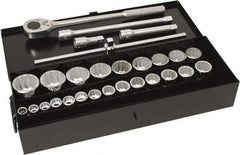 Blackhawk by Proto - 28 Piece 3/4" Drive Socket Set - 12 Points, 3/4" to 1-7/16" Range, Inch Measurement Standard - Industrial Tool & Supply