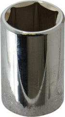 Blackhawk by Proto - 11/16", 1/2" Drive, Standard Hand Socket - 6 Points, 1-1/2" OAL, Chrome Finish - Industrial Tool & Supply