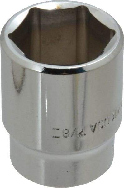 Blackhawk by Proto - 7/8", 1/2" Drive, Standard Hand Socket - 6 Points, 1-1/2" OAL, Chrome Finish - Industrial Tool & Supply