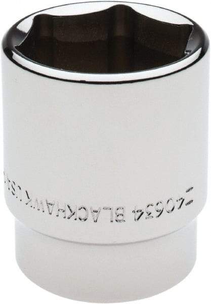 Blackhawk by Proto - 1-1/16", 1/2" Drive, Standard Hand Socket - 6 Points, 1-11/16" OAL - Industrial Tool & Supply