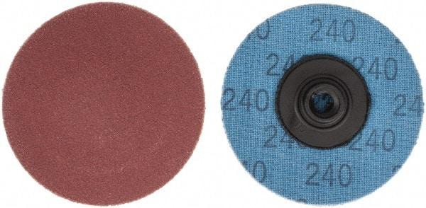 Superior Abrasives - 2" Disc Diam, 240 Grit, Aluminum Oxide Quick Change Disc - Type S Attaching System, Coated, Very Fine Grade - Industrial Tool & Supply