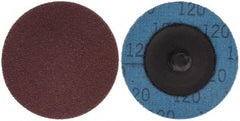 Superior Abrasives - 2" Disc Diam, 120 Grit, Aluminum Oxide Quick Change Disc - Type R Attaching System, Coated, Fine Grade - Industrial Tool & Supply