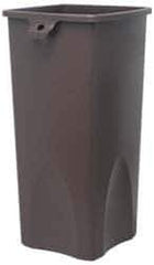 Rubbermaid - 23 Gal Brown Square Trash Can - Polyethylene, 30.9" High x 16-1/2" Long x 15-1/2" Wide - Industrial Tool & Supply