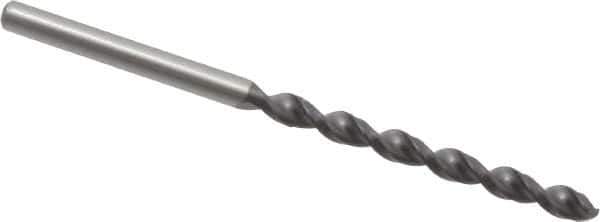 Accupro - 3.35mm 130° Cobalt Jobber Drill - TiAlN Finish, Right Hand Cut, Parabolic Flute, Straight Shank, 2-9/16" OAL, Split Point - Industrial Tool & Supply