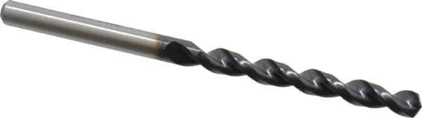 Accupro - #5 130° Cobalt Jobber Drill - TiAlN Finish, Right Hand Cut, Parabolic Flute, Straight Shank, 3-3/8" OAL, Split Point - Industrial Tool & Supply