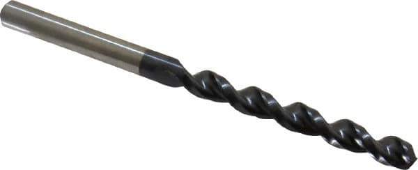 Accupro - Letter E (1/4) 130° Cobalt Jobber Drill - TiAlN Finish, Right Hand Cut, Parabolic Flute, Straight Shank, 3-31/32" OAL, Split Point - Industrial Tool & Supply