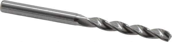 Kennametal - 5.55mm 130° Solid Carbide Jobber Drill - Bright Finish, Right Hand Cut, Spiral Flute, Straight Shank, 82mm OAL, Standard Point - Industrial Tool & Supply