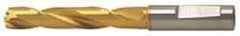 Guhring - 23/64" 140° Solid Carbide Jobber Drill - TiN Finish, Right Hand Cut, Spiral Flute, Whistle Notch Shank, 103mm OAL, SU Point - Industrial Tool & Supply