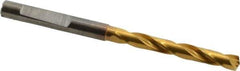 Guhring - 5.3mm 140° Solid Carbide Jobber Drill - TiN Finish, Right Hand Cut, Spiral Flute, Whistle Notch Shank, 82mm OAL, SU Point - Industrial Tool & Supply