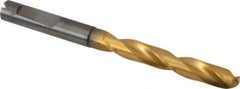 Guhring - 7.5mm 140° Solid Carbide Jobber Drill - TiN Finish, Right Hand Cut, Spiral Flute, Whistle Notch Shank, 91mm OAL, SU Point - Industrial Tool & Supply