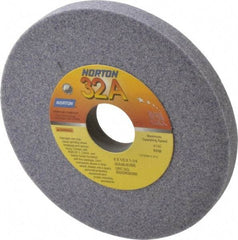 Norton - 6" Diam x 1-1/4" Hole x 1/2" Thick, K Hardness, 46 Grit Surface Grinding Wheel - Aluminum Oxide, Type 1, Coarse Grade, 4,140 Max RPM, Vitrified Bond, No Recess - Industrial Tool & Supply