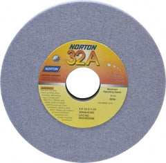Norton - 6" Diam x 1-1/4" Hole x 1/2" Thick, K Hardness, 60 Grit Surface Grinding Wheel - Aluminum Oxide, Type 1, Medium Grade, 4,140 Max RPM, Vitrified Bond, No Recess - Industrial Tool & Supply