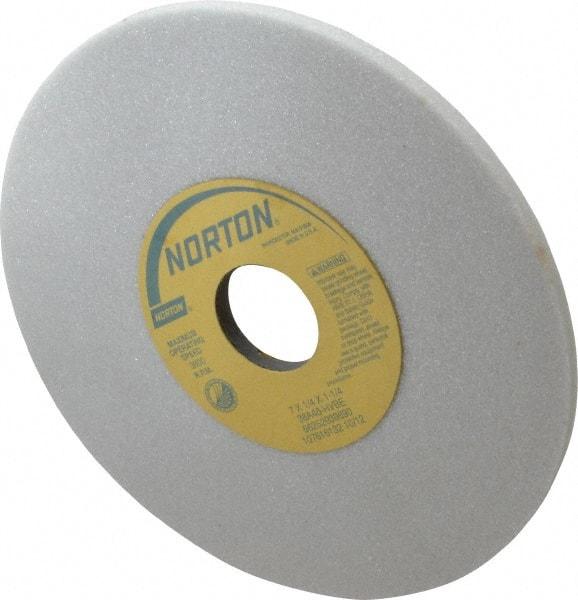 Norton - 7" Diam x 1-1/4" Hole x 1/4" Thick, H Hardness, 46 Grit Surface Grinding Wheel - Aluminum Oxide, Type 1, Coarse Grade, 3,600 Max RPM, Vitrified Bond, No Recess - Industrial Tool & Supply