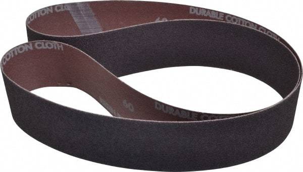 Norton - 2" Wide x 48" OAL, 60 Grit, Aluminum Oxide Abrasive Belt - Aluminum Oxide, Medium, Coated, X Weighted Cloth Backing, Series R228 - Industrial Tool & Supply