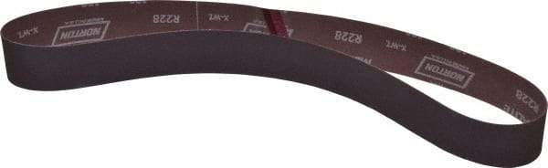 Norton - 2" Wide x 48" OAL, 120 Grit, Aluminum Oxide Abrasive Belt - Aluminum Oxide, Fine, Coated, X Weighted Cloth Backing, Series R228 - Industrial Tool & Supply