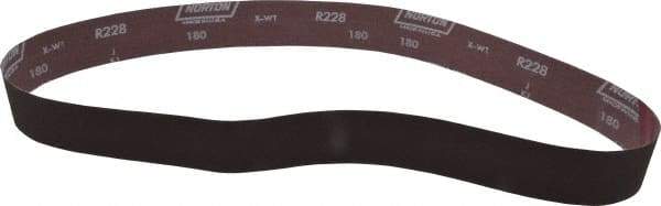 Norton - 2" Wide x 48" OAL, 180 Grit, Aluminum Oxide Abrasive Belt - Aluminum Oxide, Very Fine, Coated, X Weighted Cloth Backing, Series R228 - Industrial Tool & Supply