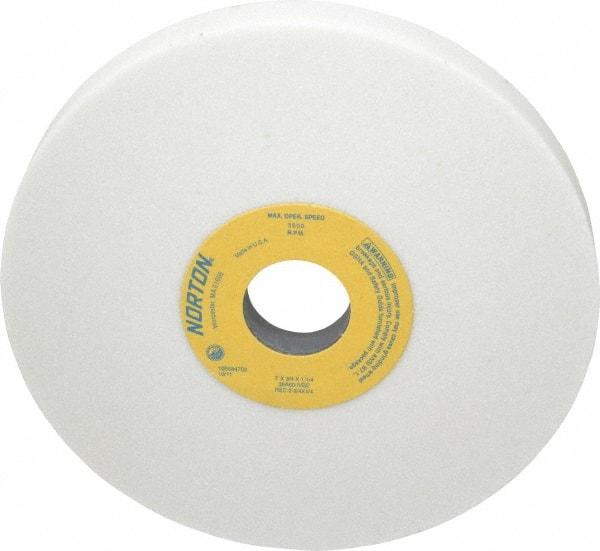 Norton - 7" Diam x 1-1/4" Hole x 3/4" Thick, I Hardness, 60 Grit Surface Grinding Wheel - Aluminum Oxide, Type 5, Medium Grade, 3,600 Max RPM, Vitrified Bond, One-Side Recess - Industrial Tool & Supply