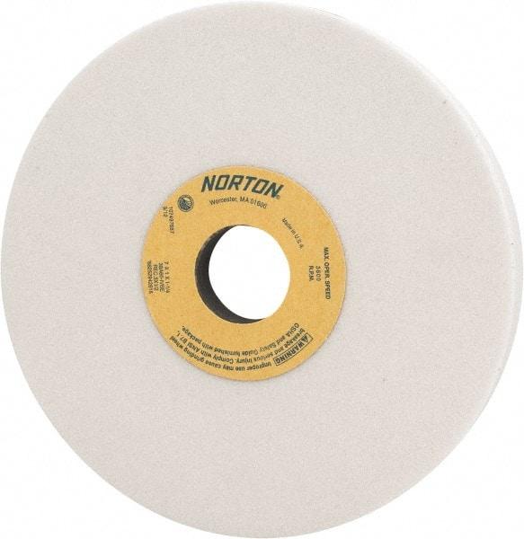 Norton - 7" Diam x 1-1/4" Hole x 1" Thick, I Hardness, 60 Grit Surface Grinding Wheel - Aluminum Oxide, Type 5, Medium Grade, 3,600 Max RPM, Vitrified Bond, One-Side Recess - Industrial Tool & Supply