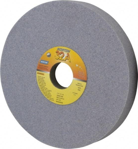 Norton - 7" Diam x 1-1/4" Hole x 1" Thick, I Hardness, 60 Grit Surface Grinding Wheel - Aluminum Oxide, Type 5, Medium Grade, 3,600 Max RPM, Vitrified Bond, One-Side Recess - Industrial Tool & Supply