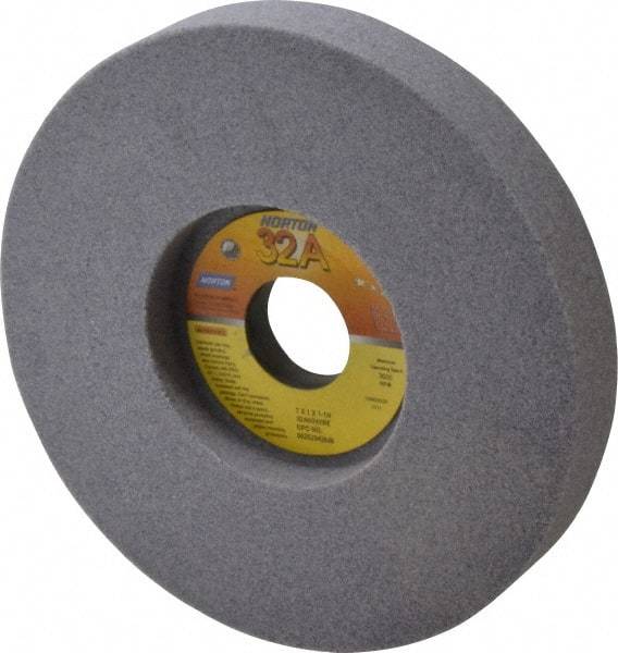 Norton - 7" Diam x 1-1/4" Hole x 1" Thick, I Hardness, 60 Grit Surface Grinding Wheel - Aluminum Oxide, Type 5, Medium Grade, 3,600 Max RPM, Vitrified Bond, One-Side Recess - Industrial Tool & Supply