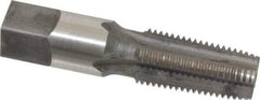 Reiff & Nestor - 1/4-18 NPTF Thread, 4 Flute Standard Pipe Tap - 2-7/16" OAL, 1-1/16" Thread Length, 9/16" Shank Diam, Nitride Finish, High Speed Steel - Exact Industrial Supply
