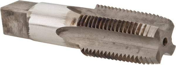Reiff & Nestor - 1/2-14 NPTF Thread, 4 Flute Standard Pipe Tap - 3-1/8" OAL, 1-3/8" Thread Length, 11/16" Shank Diam, Nitride Finish, High Speed Steel - Exact Industrial Supply