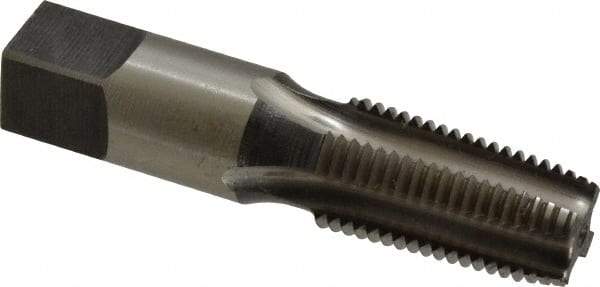 Reiff & Nestor - 1/4-18 NPT Thread, 4 Flute Standard Pipe Tap - 2-7/16" OAL, 1-1/16" Thread Length, 9/16" Shank Diam, Bright Finish, High Speed Steel - Exact Industrial Supply
