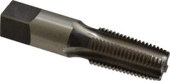 Reiff & Nestor - 1/4-18 NPT Thread, 4 Flute Standard Pipe Tap - 2-7/16" OAL, 1-1/16" Thread Length, 9/16" Shank Diam, Bright Finish, High Speed Steel - Exact Industrial Supply