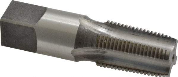 Reiff & Nestor - 3/8-18 NPT Thread, 4 Flute Standard Pipe Tap - 2-9/16" OAL, 1-1/16" Thread Length, 0.7" Shank Diam, Bright Finish, High Speed Steel - Exact Industrial Supply