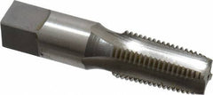 Reiff & Nestor - 1/4-18 NPTF Thread, 4 Flute Standard Pipe Tap - 2-7/16" OAL, 1-1/16" Thread Length, 9/16" Shank Diam, Oxide Finish, High Speed Steel - Exact Industrial Supply