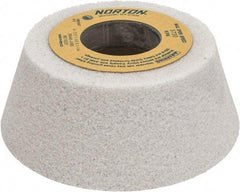 Norton - 4" Diam, 1-1/4" Hole Size, 1-1/2" Overall Thickness, 46 Grit, Type 11 Tool & Cutter Grinding Wheel - Coarse Grade, Aluminum Oxide, J Hardness, Vitrified Bond, 5,730 RPM - Industrial Tool & Supply