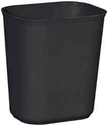 Rubbermaid - 14 Qt Black Rectangle Trash Can - Fiberglass, 12-1/4" High x 11-1/8" Long x 8-1/4" Wide - Industrial Tool & Supply