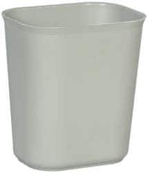 Rubbermaid - 14 Qt Gray Rectangle Trash Can - Fiberglass, 12-1/4" High x 11-1/8" Long x 8-1/4" Wide - Industrial Tool & Supply