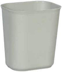 Rubbermaid - 14 Qt Gray Rectangle Trash Can - Fiberglass, 12-1/4" High x 11-1/8" Long x 8-1/4" Wide - Industrial Tool & Supply