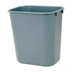 Rubbermaid - 14 Qt Gray Rectangle Trash Can - Polyethylene, 12-1/8" High x 11-3/8" Long x 8-1/4" Wide - Industrial Tool & Supply