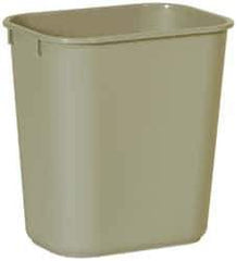 Rubbermaid - 14 Qt Beige Rectangle Trash Can - Polyethylene, 12-1/8" High x 11-3/8" Long x 8-1/4" Wide - Industrial Tool & Supply