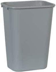 Rubbermaid - 41 Qt Gray Rectangle Trash Can - Polyethylene, 19-7/8" High x 15-1/4" Long x 11" Wide - Industrial Tool & Supply