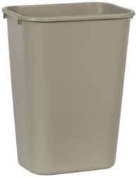 Rubbermaid - 41 Qt Beige Rectangle Trash Can - Polyethylene, 19-7/8" High x 15-1/4" Long x 11" Wide - Industrial Tool & Supply