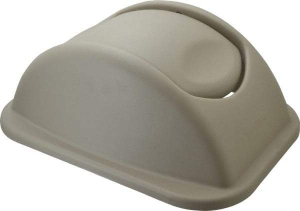 Rubbermaid - Dome Lid for Use with Rectangular Trash Cans - Beige, Polypropylene, For Untouchable Trash Cans - Industrial Tool & Supply