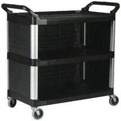 Rubbermaid - 300 Lb Capacity, 20" Wide x 40-5/8" Long x 41-13/16" High Standard Utility Cart - 3 Shelf, Plastic - Industrial Tool & Supply