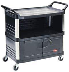 Rubbermaid - 300 Lb Capacity, 3 Shelf Equipment Cart - 20" Wide x 40-5/8" Deep x 37-13/16" High, Polypropylene - Industrial Tool & Supply