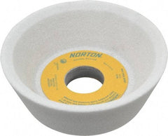 Norton - 5" Diam, 1-1/4" Hole Size, 1-3/4" Overall Thickness, 46 Grit, Type 11 Tool & Cutter Grinding Wheel - Coarse Grade, Aluminum Oxide, K Hardness, Vitrified Bond, 4,585 RPM - Industrial Tool & Supply