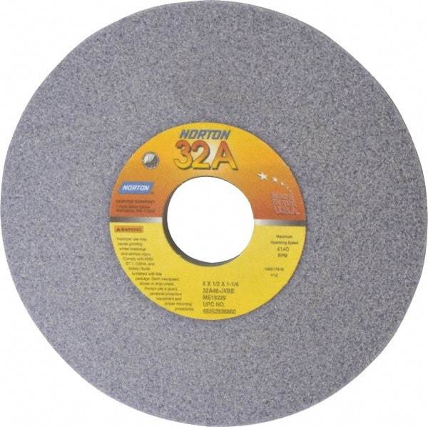 Norton - 6" Diam, 1-1/4" Hole Size, 1/2" Overall Thickness, 46 Grit, Type 12 Tool & Cutter Grinding Wheel - Coarse Grade, Aluminum Oxide, J Hardness, Vitrified Bond, 4,140 RPM - Industrial Tool & Supply