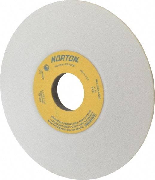 Norton - 6" Diam, 1-1/4" Hole Size, 1/2" Overall Thickness, 60 Grit, Type 12 Tool & Cutter Grinding Wheel - Medium Grade, Aluminum Oxide, K Hardness, Vitrified Bond, 4,140 RPM - Industrial Tool & Supply