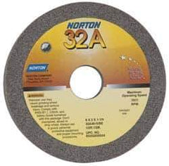 Norton - 6" Diam, 1-1/4" Hole Size, 2" Overall Thickness, 46 Grit, Type 6 Tool & Cutter Grinding Wheel - Coarse Grade, Aluminum Oxide, I Hardness, Vitrified Bond, 3,820 RPM - Industrial Tool & Supply