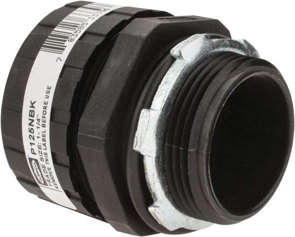 Hubbell Wiring Device-Kellems - 1-1/4" Trade, Nylon Push In Straight Liquidtight Conduit Connector - Noninsulated - Industrial Tool & Supply