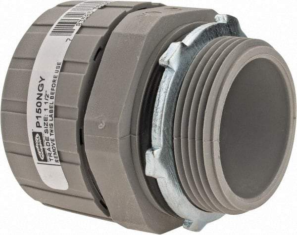 Hubbell Wiring Device-Kellems - 1-1/2" Trade, Nylon Push In Straight Liquidtight Conduit Connector - Noninsulated - Industrial Tool & Supply