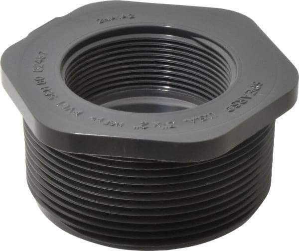 Value Collection - 3 x 2" PVC Plastic Pipe Reducer Bushing - Schedule 80, MIPT x FIPT End Connections - Industrial Tool & Supply